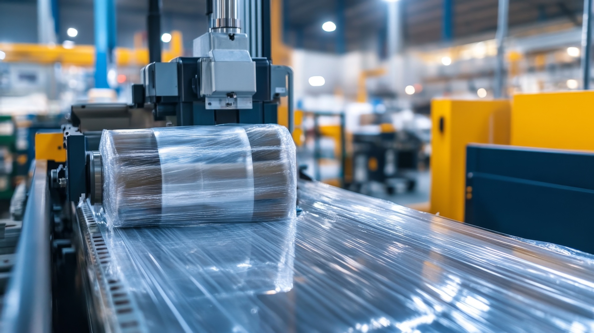 Industrielle Verpackung mit Stretchfolie | Kartonaufrichter 